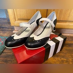 🩶 LOLA RAMONA MARY JANE SPATS SPECTATOR RETRO VINTAGE PUMPS HEELS NIB
